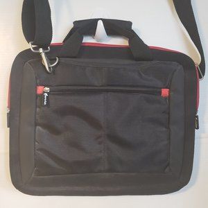 GNARLY FISH Laptop bag sleeve case shoulder strap pockets black red hand grip